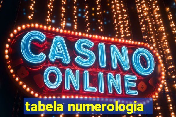 tabela numerologia